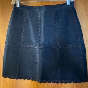 Leather mini skirt